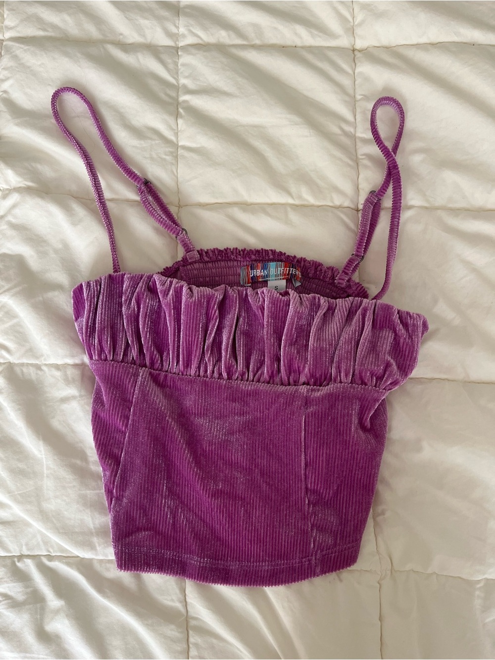 Urban Outfitters Purple Velvet Ruffle Cami